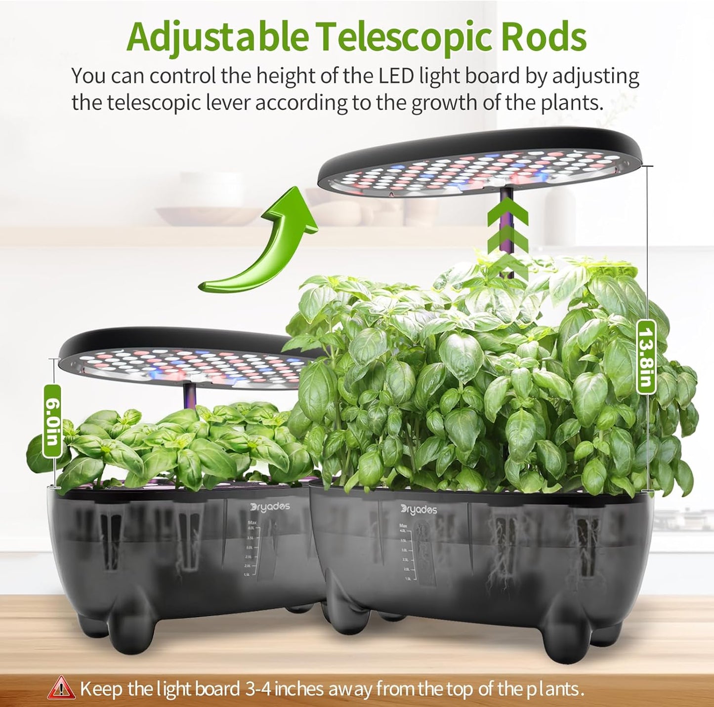 12-Pod Indoor Herb Garden Hydroponics Growing System Kit with LED Grow Light, Indoor Gardening System for Herbs, Vegetables, Lettuce on Countertop (Seeds NOT Included)