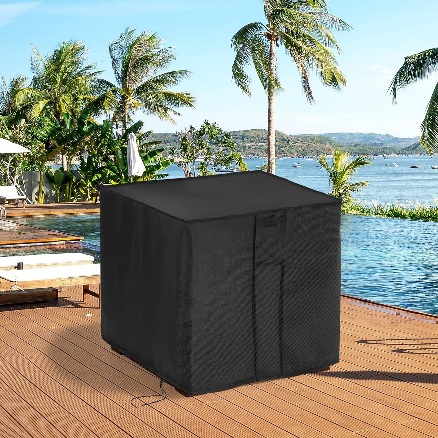 Outdoor Table Cover Square 18 Inch,Patio Table Cover for Keter Ice Cube Beer Cooler Table, Waterproof Outdoor Small Bar Table Furniture Cover - 18 X 18 X 18 Inch