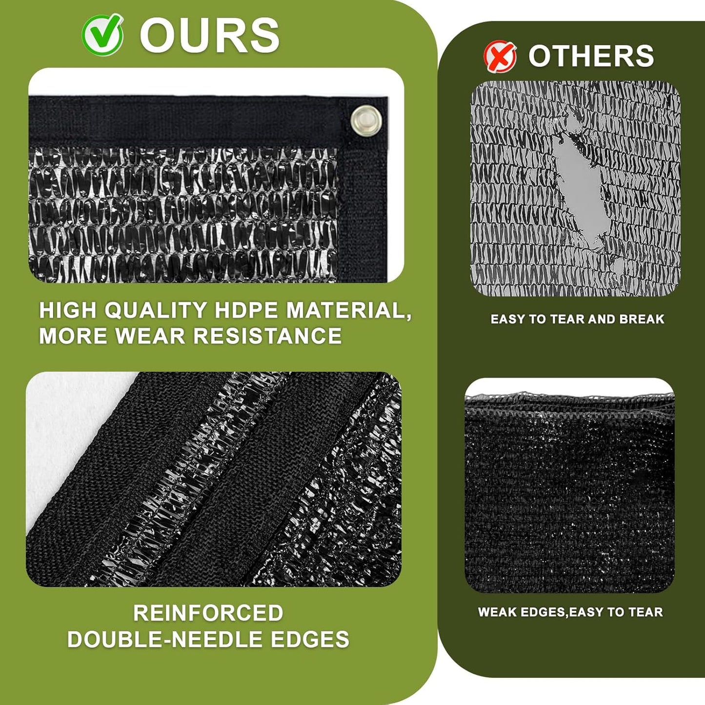 LOVE STORY 10x12FT 70% Black Shade Cloth Sun Shade Net with Grommets Sunblock Net Mesh Tarp for Garden,Plants Cover,Greenhouse and Patio