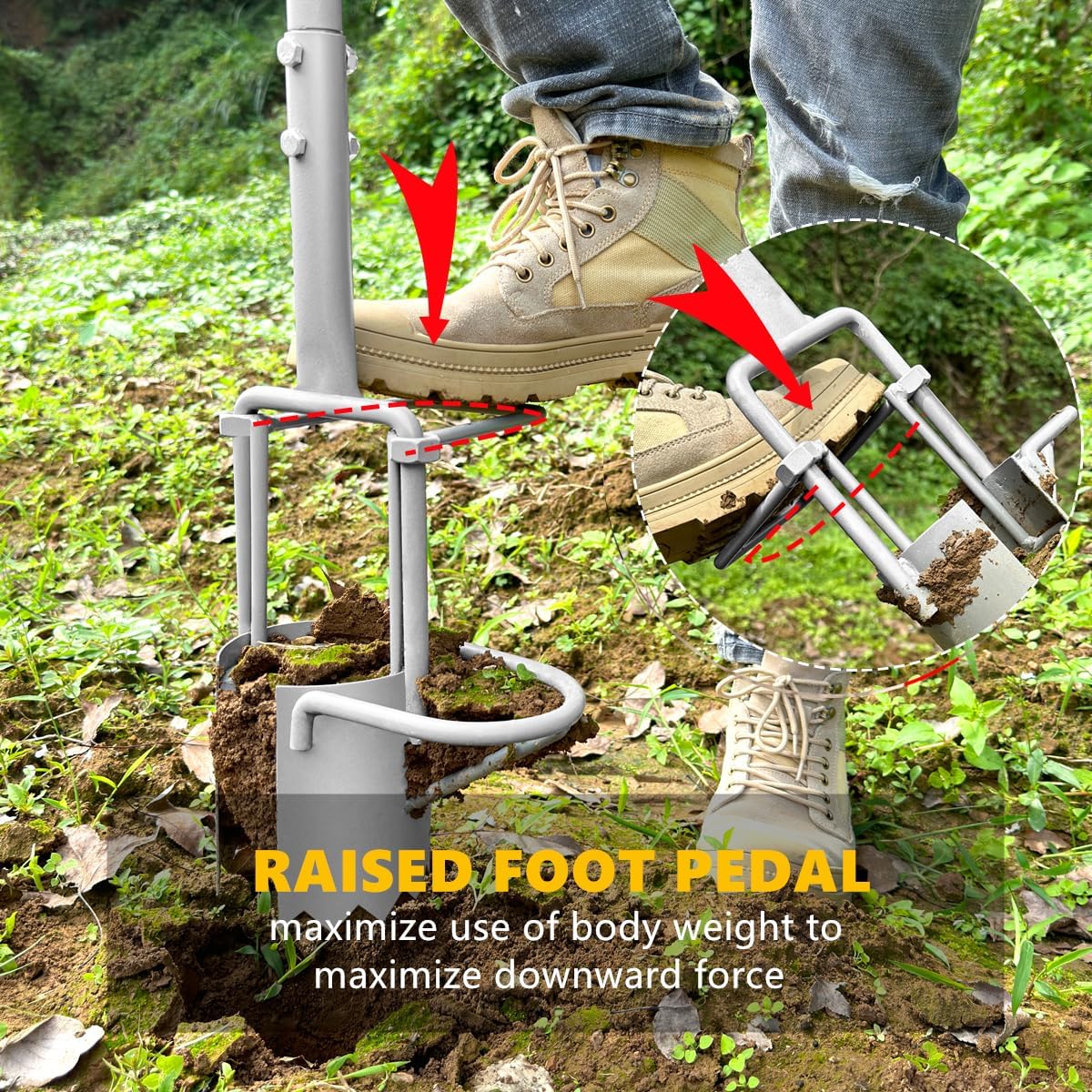 Updated Bulb Planter Long Handle for Digging, 5-in-1 Lawn and Garden Tool,sod Plugger Tool,Weeding,Soil Sampler, Transplanting,Sod Plugger Bulb Transplanting （Height Adjustable ）