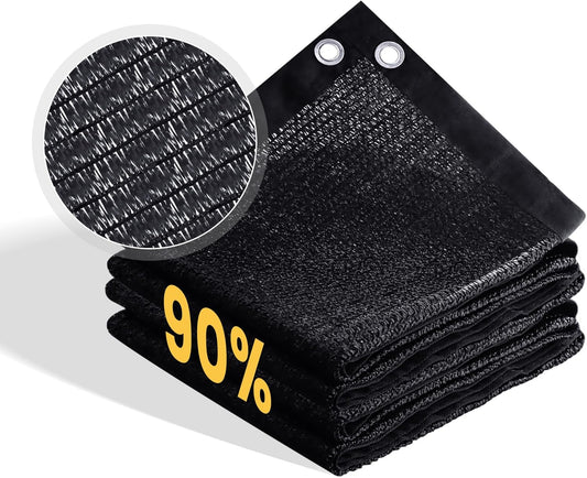 VICLLAX 90% Shade Cloth, 13x16FT Durable Black Mesh Trap with Every 3 FT Grommet, Sun Shade Fabric Netting for for Plants Cover, Greenhouse, Chicken Coop, Barn Kennel, Garden Patio