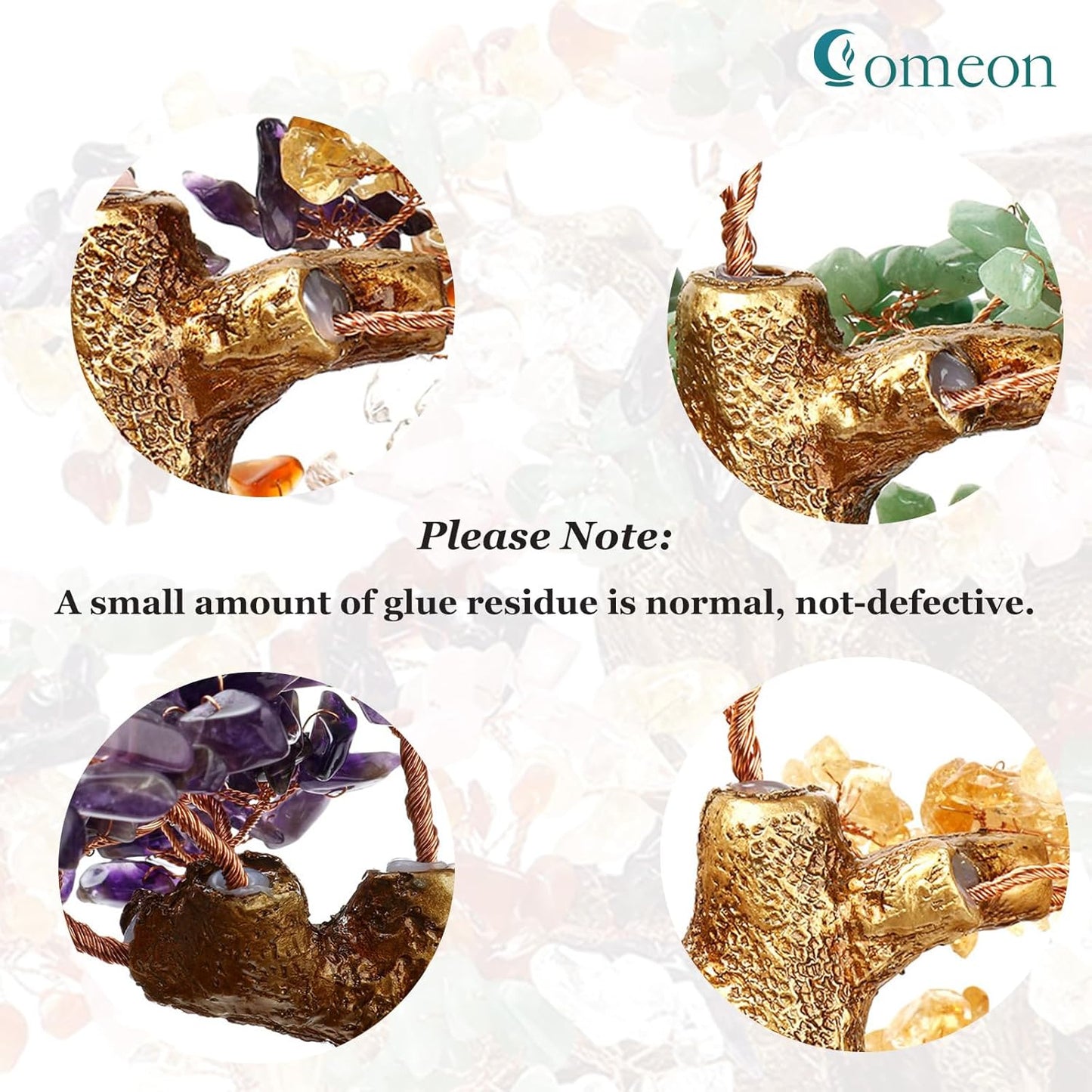 Comeon Large Crystal Quartz Lucky Tree Gem Tree for Office Home Feng Shui Decoration for Wealth/Fortune and Luck (Mix-Gemstone)