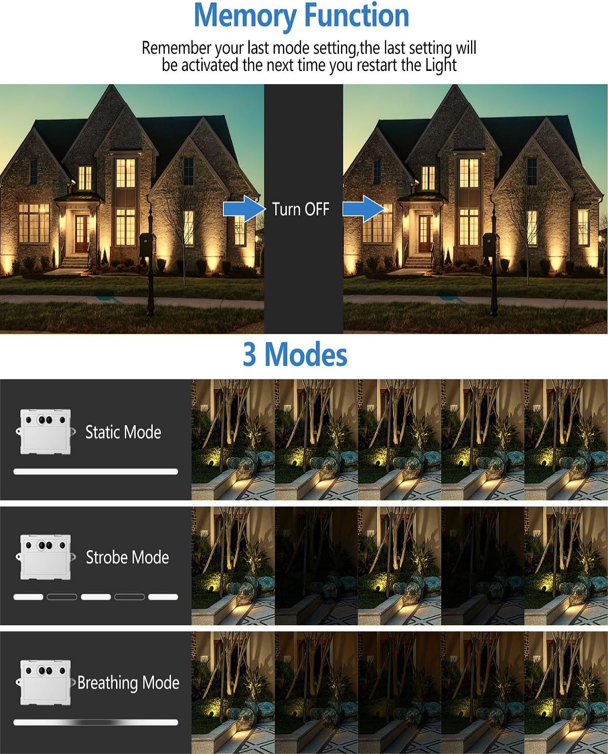 CLY 6 in 1 Solar Spot Lights Outdoor, 2700K Warm White Solar Spotlights Landscape Lights, IP66 Waterproof 59.06ft Cable Auto On/Off Garden Floodlight for Yard Lawn Tree Statue Pathway Decoration