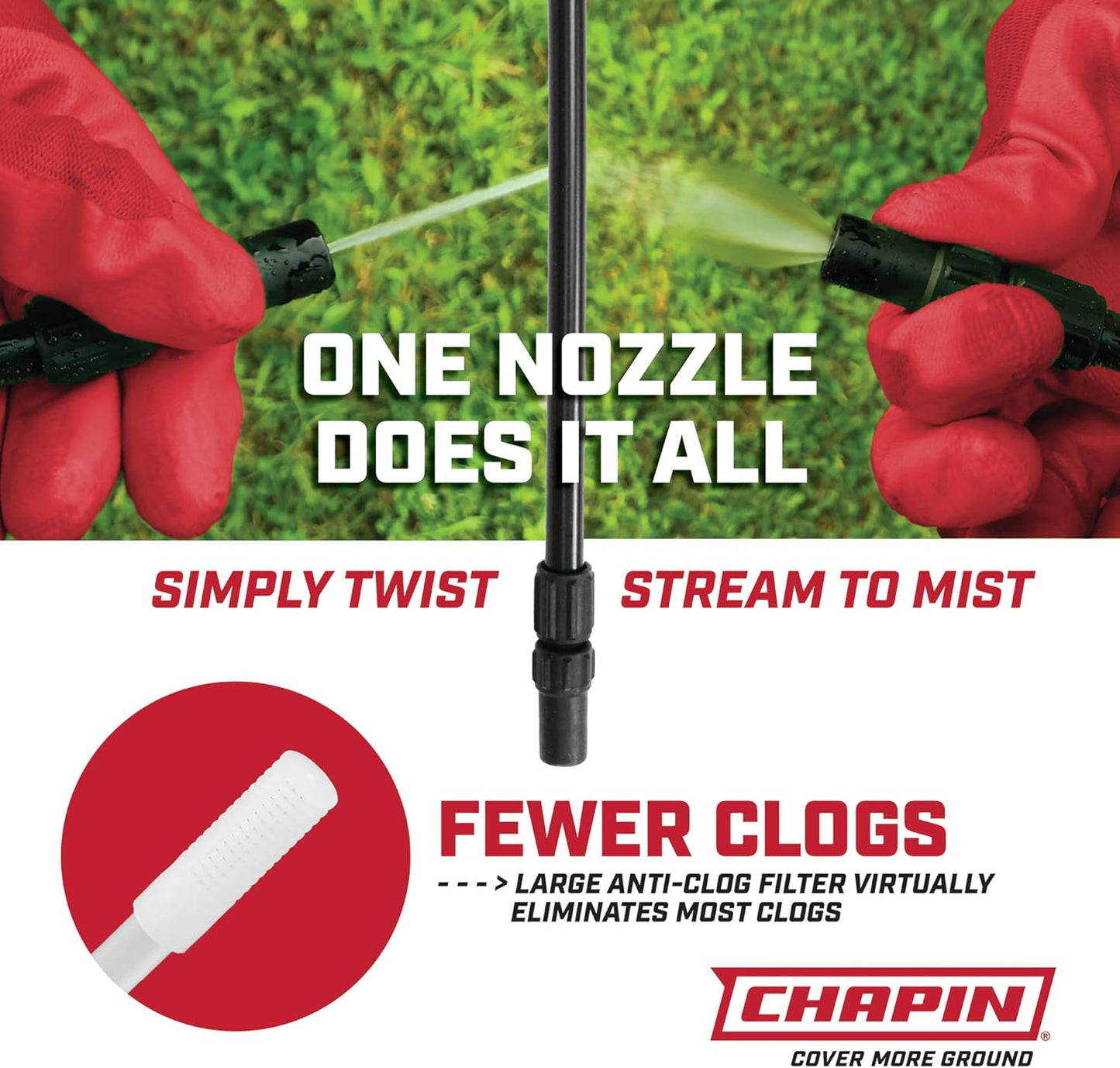 Chapin 20003 Made in USA 3 -Gallon Lawn and Garden Pump Pressured Sprayer, for Spraying Plants, Garden Watering, Lawns, Weeds and Pests, Translucent White