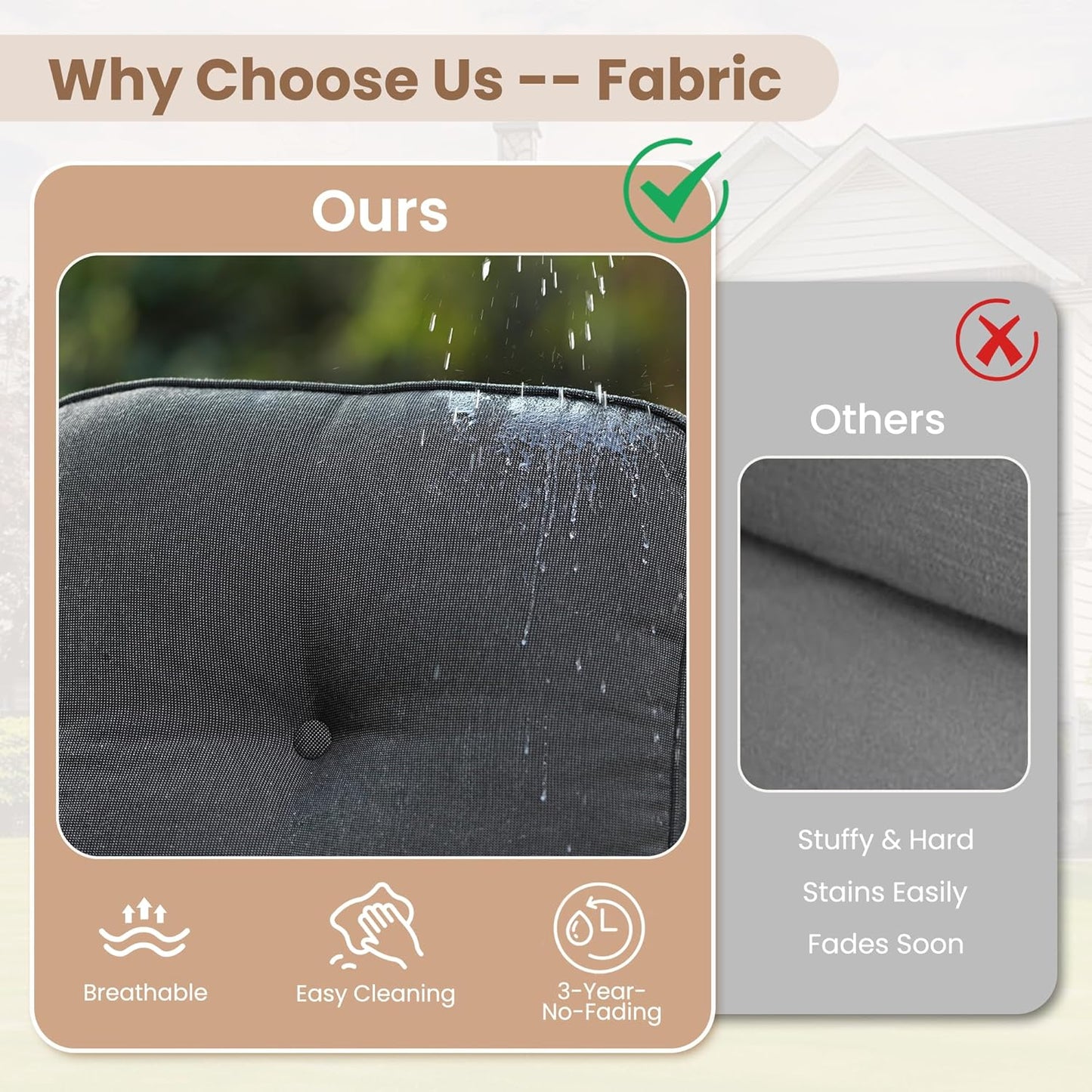 HOOOWOOO Patio Furniture Set,8 Pieces Outdoor Conversation Set,All Weather Wicker Loveseat Sofa Set with High Back Swivel Rocking Chairs Tables,Black