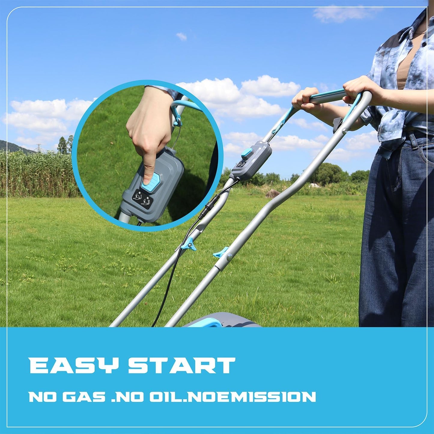 40V Cordless Lawn Mower with Brushless Motor - 13 Inch Lightweight 2-in-1 Push Mower, 5 Adjustable Cutting Heights, Low Noise & 40V Lithium-Ion Battery Included, Ideal for Small Yards