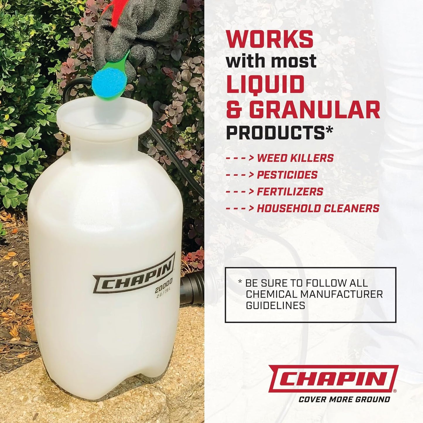 Chapin 20004 Made in USA 1 -Gallon Lawn and Garden Pump Pressured Sprayer, for Spraying Plants, Garden Watering, Weeds and Pests