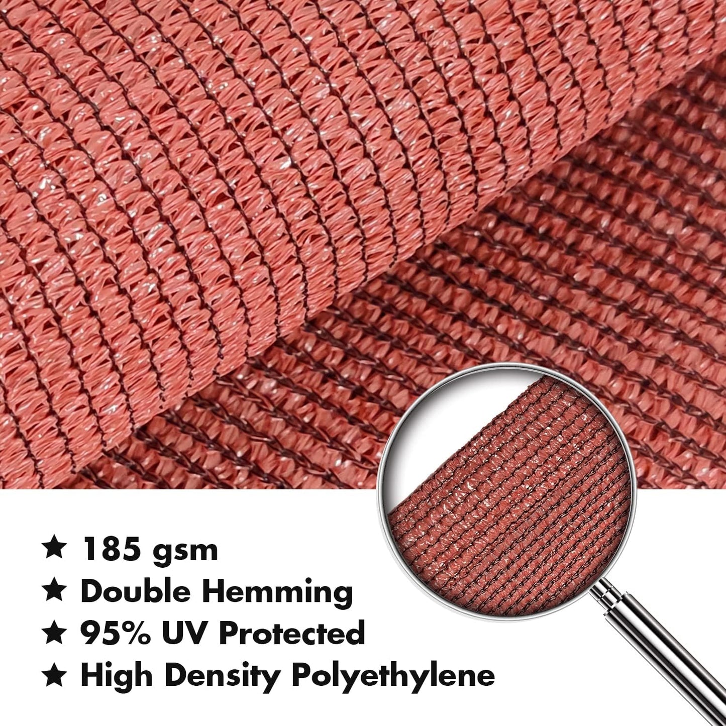 KANAGAWA 16'X24' Rust Red Custom Size Sun Shade Sail Rectangle UV Block Canopy Cover for Patio Backyard Lawn Garden Outdoor (Customized Available)