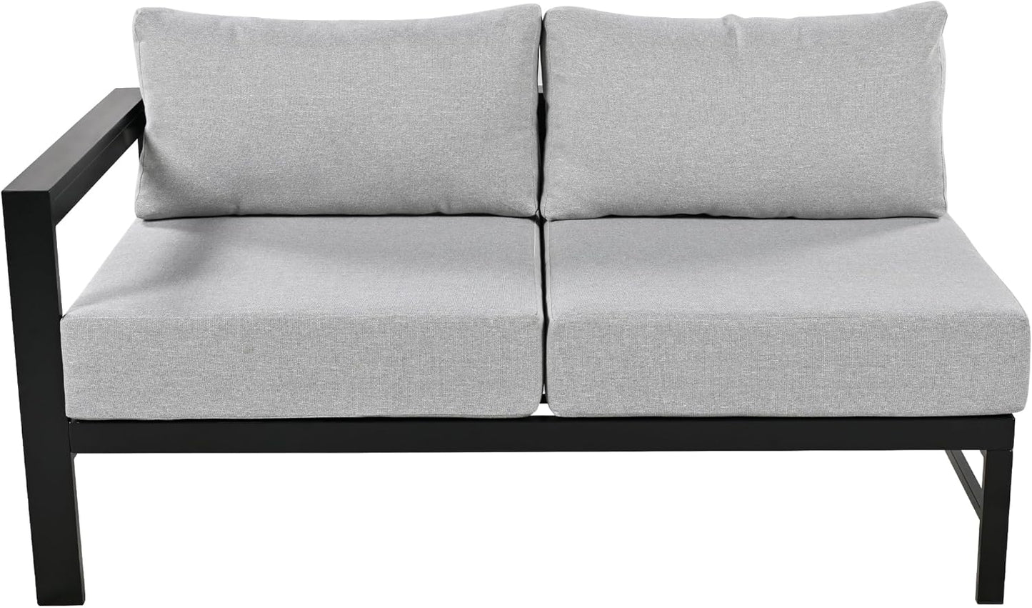 Multi-Person Outdoor Sofa Set, U-Shaped Aluminum Outdoor Sofa Set with Thick Cushions and Backrests, Modular Patio Sofa Set for Gardens, Backyards, and Balconies (Grey * 069)