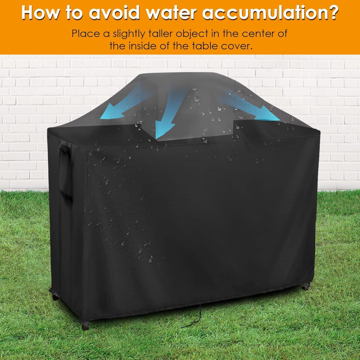 Kingling Outdoor Table Cover for Outdoor Bar Table, 78 Inch Waterproof Patio Bar Table Cover Outdoor Prep Table Covers - 78''L x 36''W x 43''H(Black)