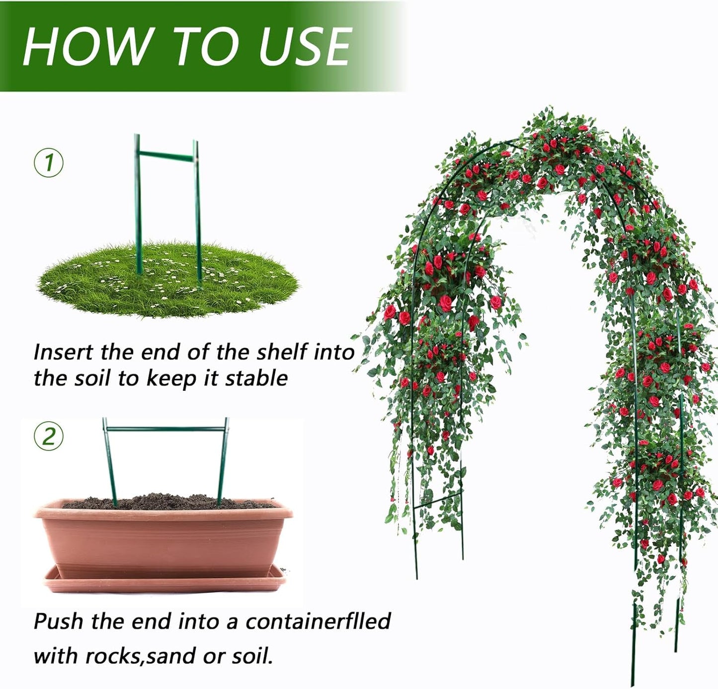 100% Metal Garden Arch Trellis for Climbing Plants Outdoor, Assemble Freely 2 Sizes,Pumpkin Archway Outdoor Garden Arbors and Arches for Wedding Party Decoration