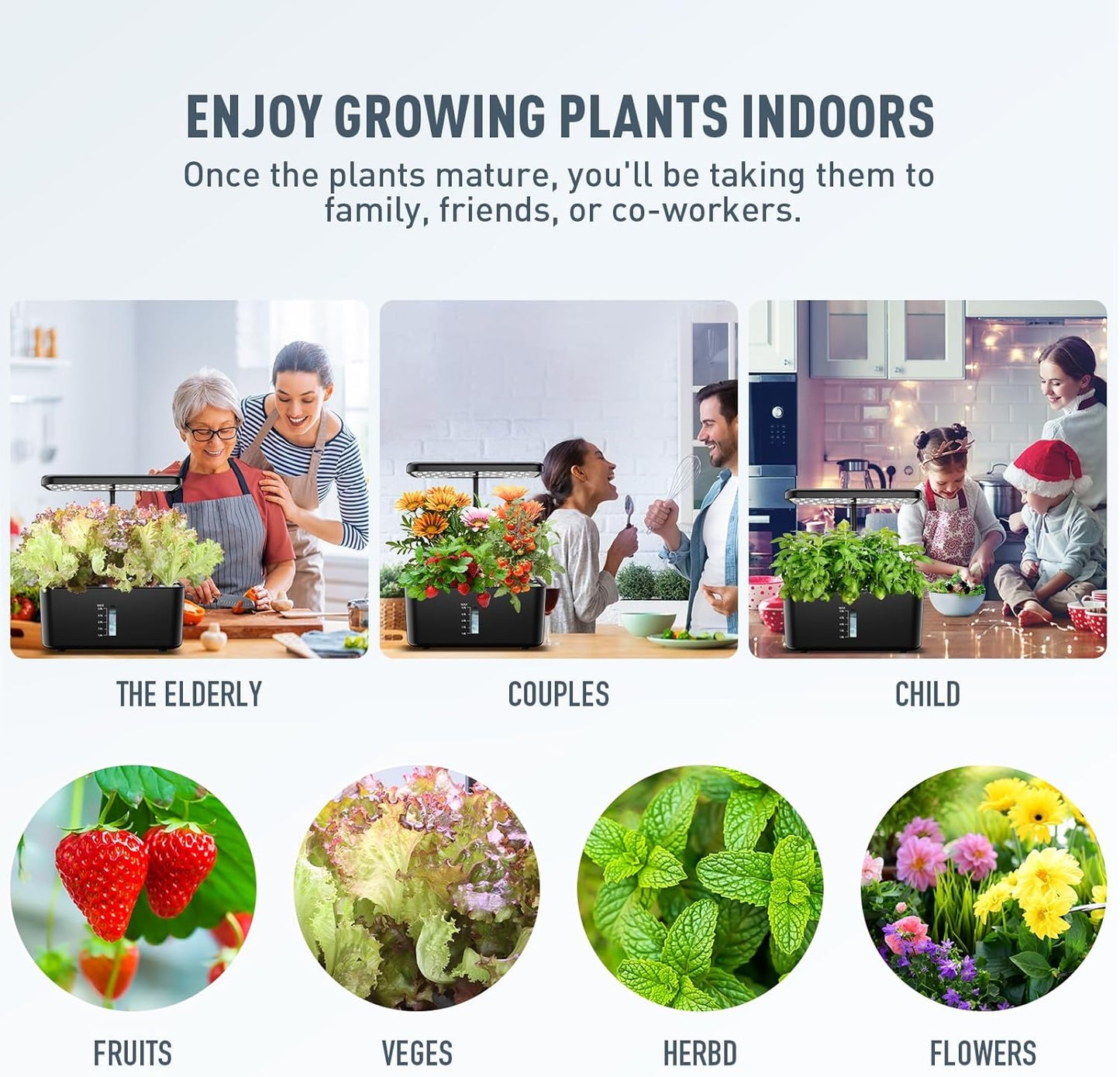 Ahopegarden 120pcs Hydroponic Pods Kit: Compatible with AeroGarden Herb Kits with 120 Grow Sponges; 120 Pods Lable, Highly Breathable - Indoor Garden Kit Supplies for Most Brands