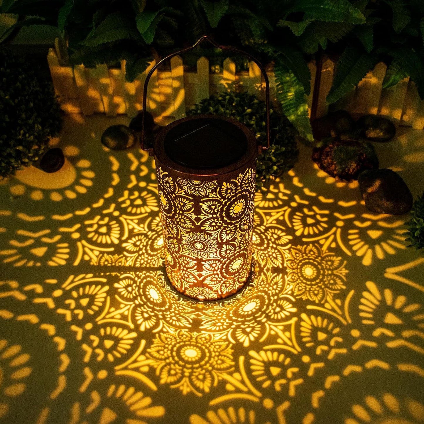 Solar Lanterns Outdoor Hanging Lantern Lights,Sunflower Metal Decor Lanterns-Waterproof LED Decorative Light for Garden Patio Yard Lawn Backyard Front Porch as Gifts for Mom Grandma Women