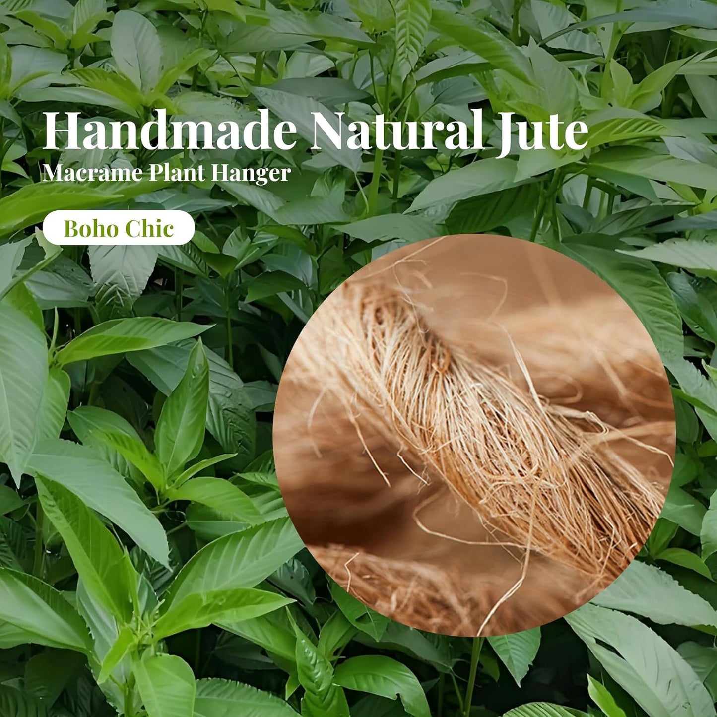 Jute Macrame Plant Hanger Indoor Set of 2 Hanging Planter Basket Flower Pot Holder with Decorative Wood Beads & No Tassels for Indoor Outdoor Boho Home Decor, 35 Inch Brown (Pots Not Included)