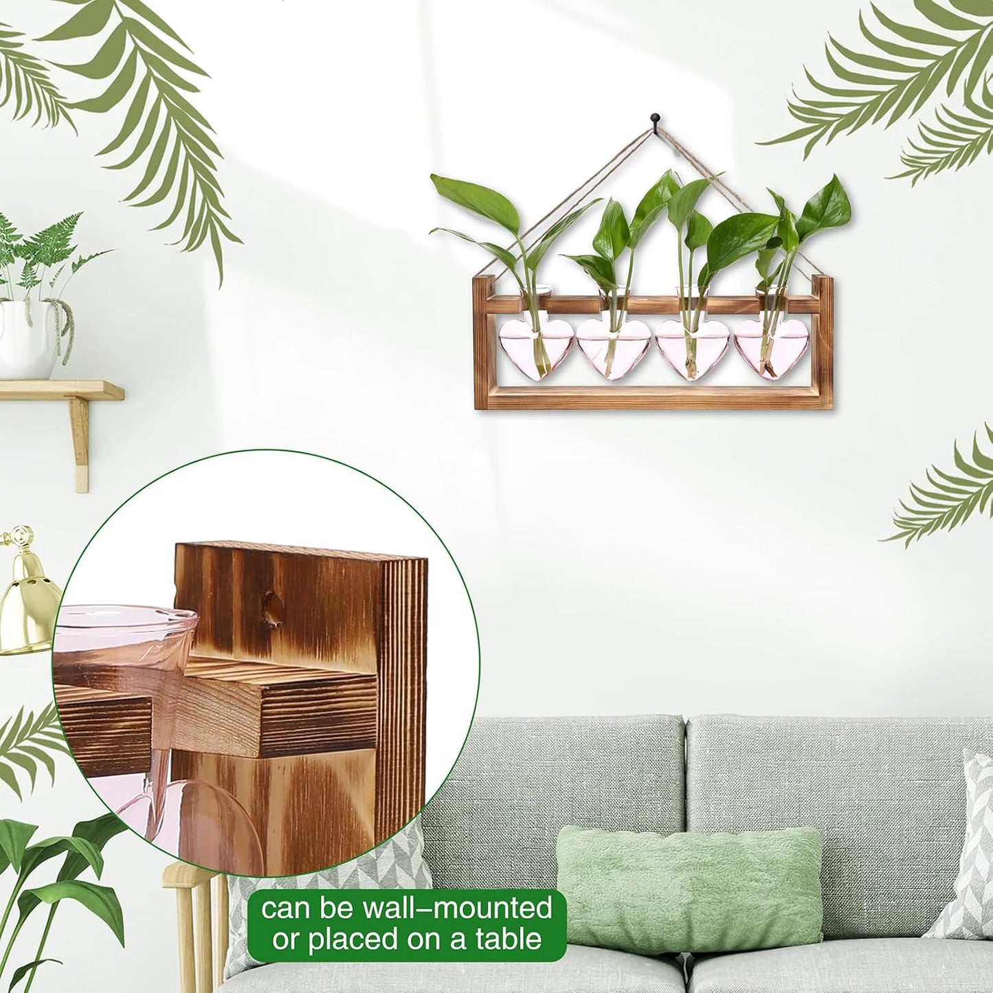 Plant Propagation Stations Heart Plant Terrarium Kit Gift for Women Plant Lover Glass Vases