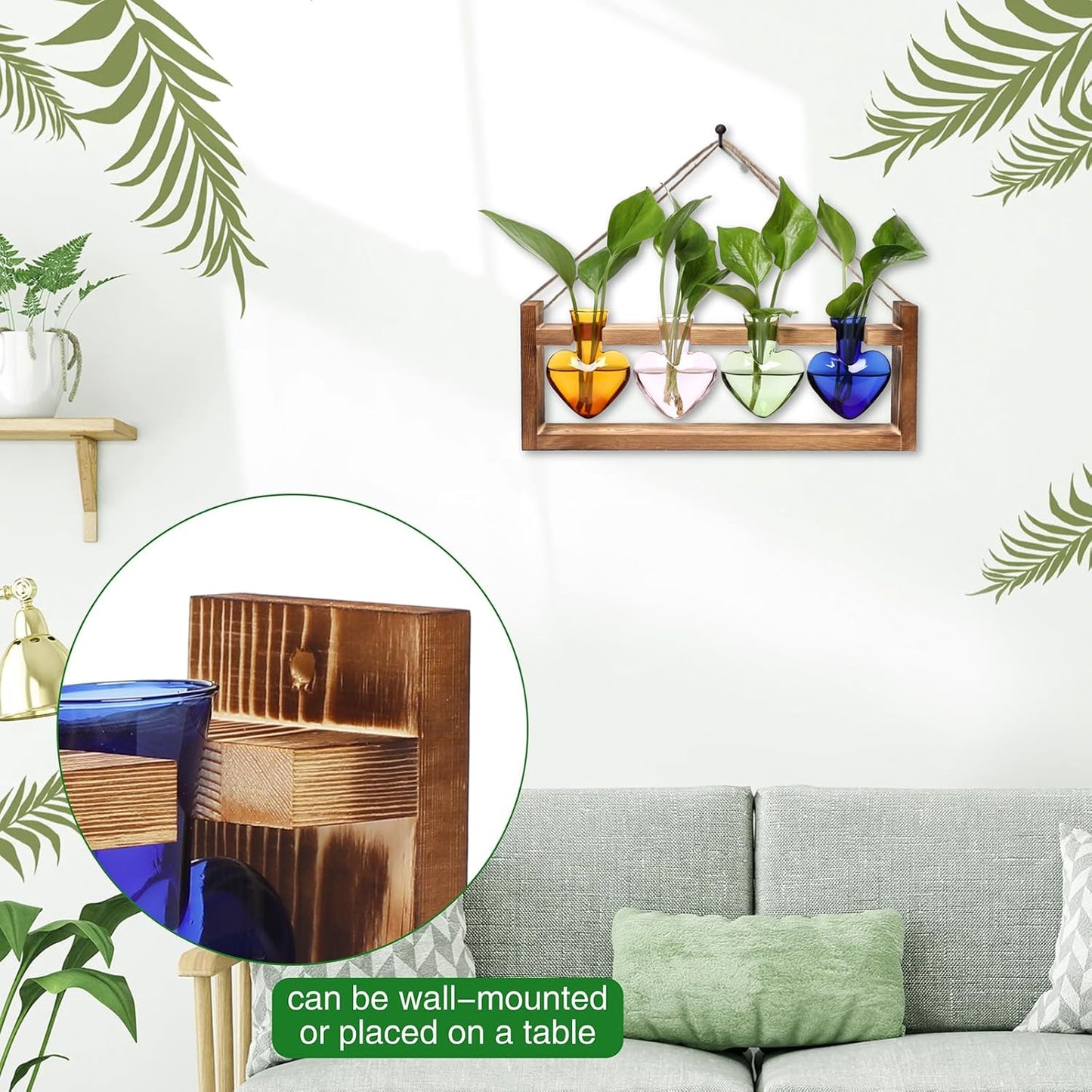 Plant Propagation Stations Heart Plant Terrarium Kit Gift for Women Plant Lover Glass Vases