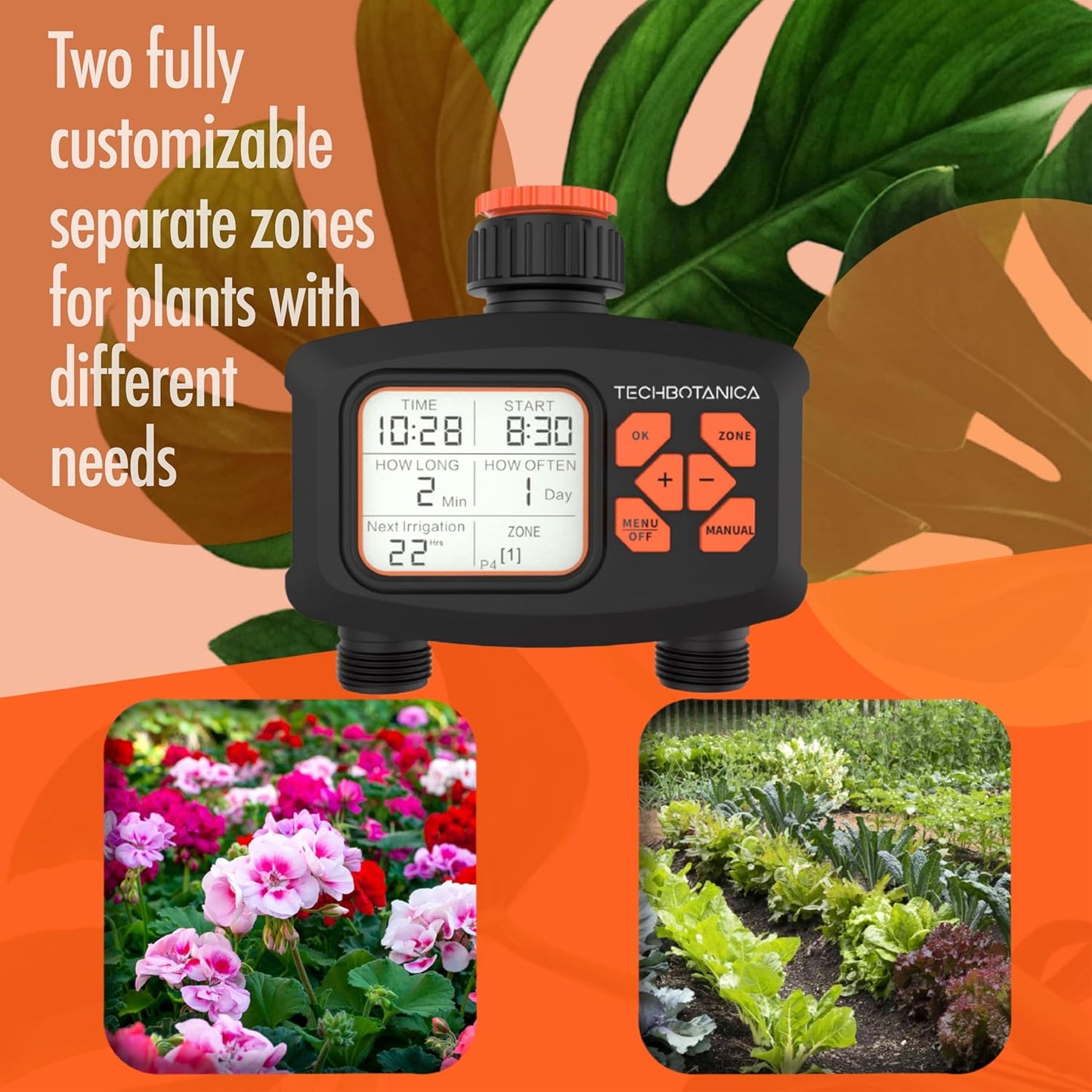 Automatic Water Timer for Garden Hose – Dual Outlet Manual & Automatic Watering System