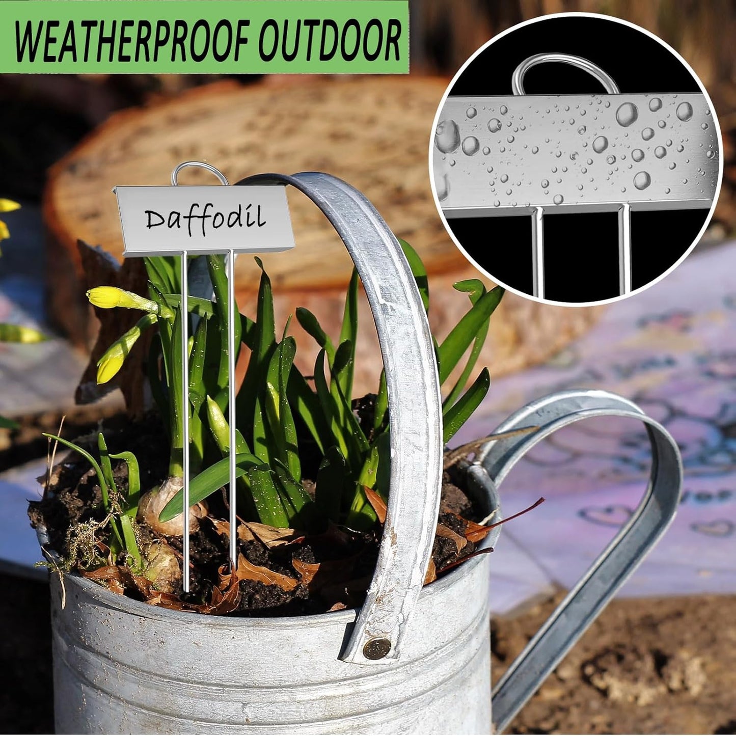 30pcs Plant Labels for Outdoor Garden Waterproof Plant Markers for Outdoor Plants, 11inch Metal Garden Plant Tags and Labels for Herbs Vegetable Seedlings Greenhouse（Silver）