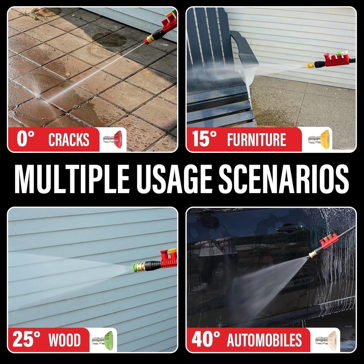 Pressure Washer,4500PSI Power Washer with 4 Quick Connect Nozzles, High Pressure Cleaning Machine with Foam Cannon for Cars/Fences/Driveways/Patios/Home Cleaning