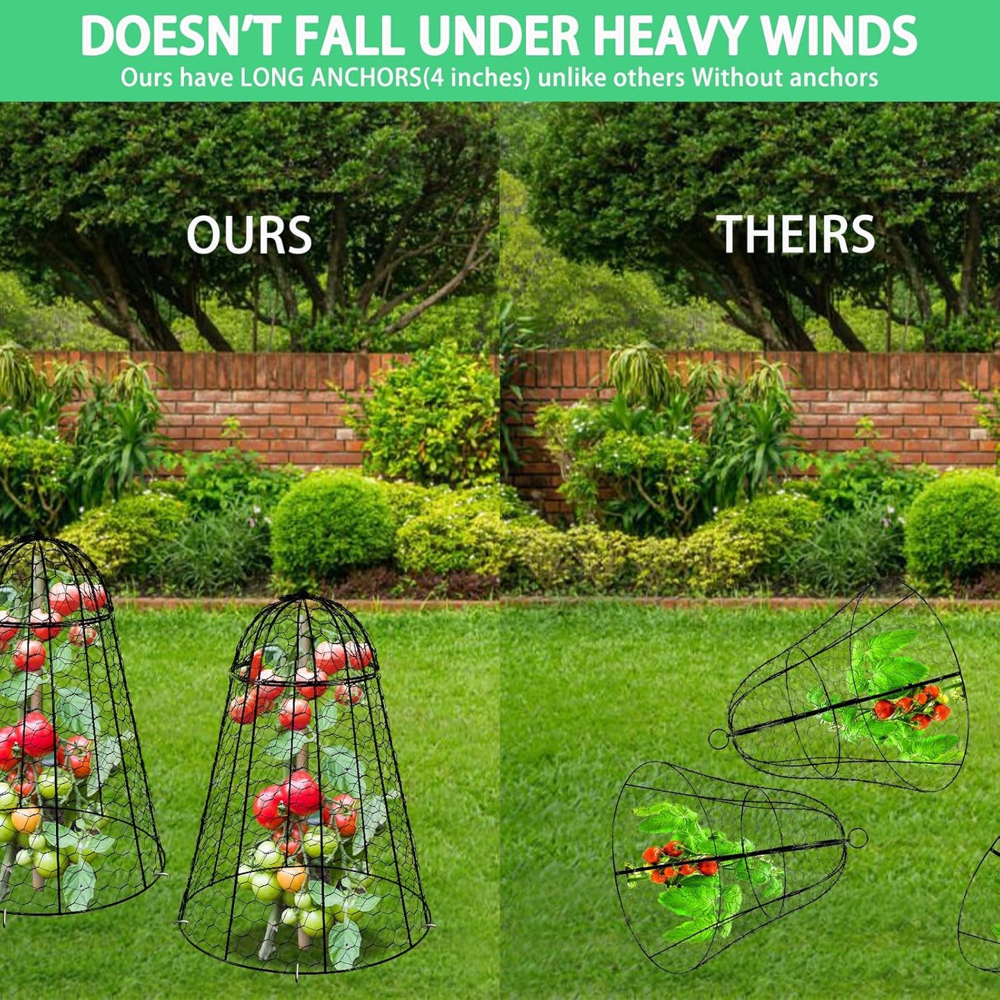 Garden Cloches for Plants Extra Large Sapbontchi Garden Cloche Chicken Wire Cloche for Plants Cages Cover Plant Protectors from Animals in Outdoor Vegetable Garden Set of 6 Plant Cloche 20" H x 12" D