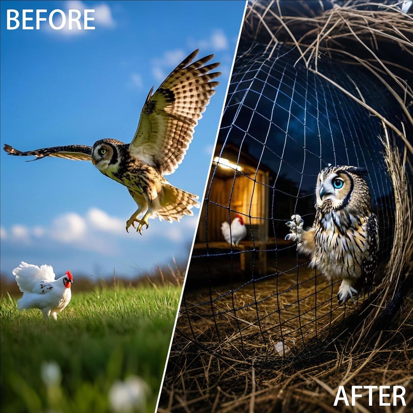 50 x 50 FT Bird Netting for Garden, 1" Square Mesh Size Heavy Duty Nylon Chicken Coop Netting for Blueberry Bushes, Fruit Trees and Vegetable Against Birds, Deer, Squirrels (50X50FT)