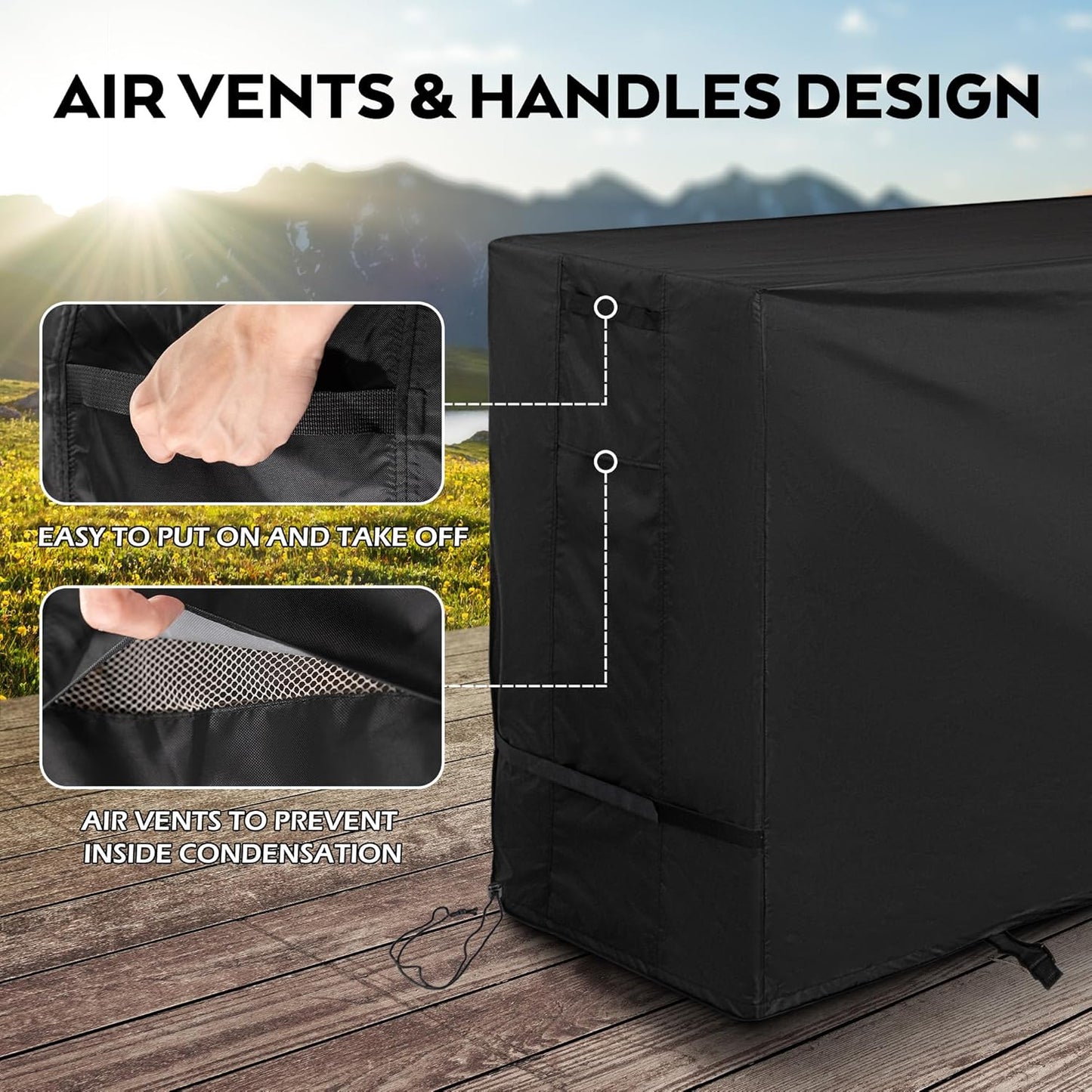 Outdoor Console Table Cover for Best Choice Products 48in 2-Shelf Table, Patio Table Cover for Outdoor Shelf/Sideboard Table/TV Table