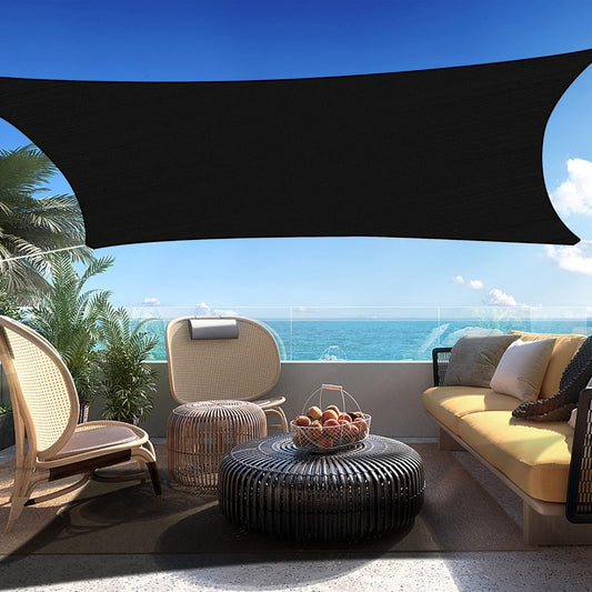 11' x 23' Black Rectangle Sun Shade Sail SSP1212 Canopy Durable Fabric UV Block Awning We Make Custom Orders