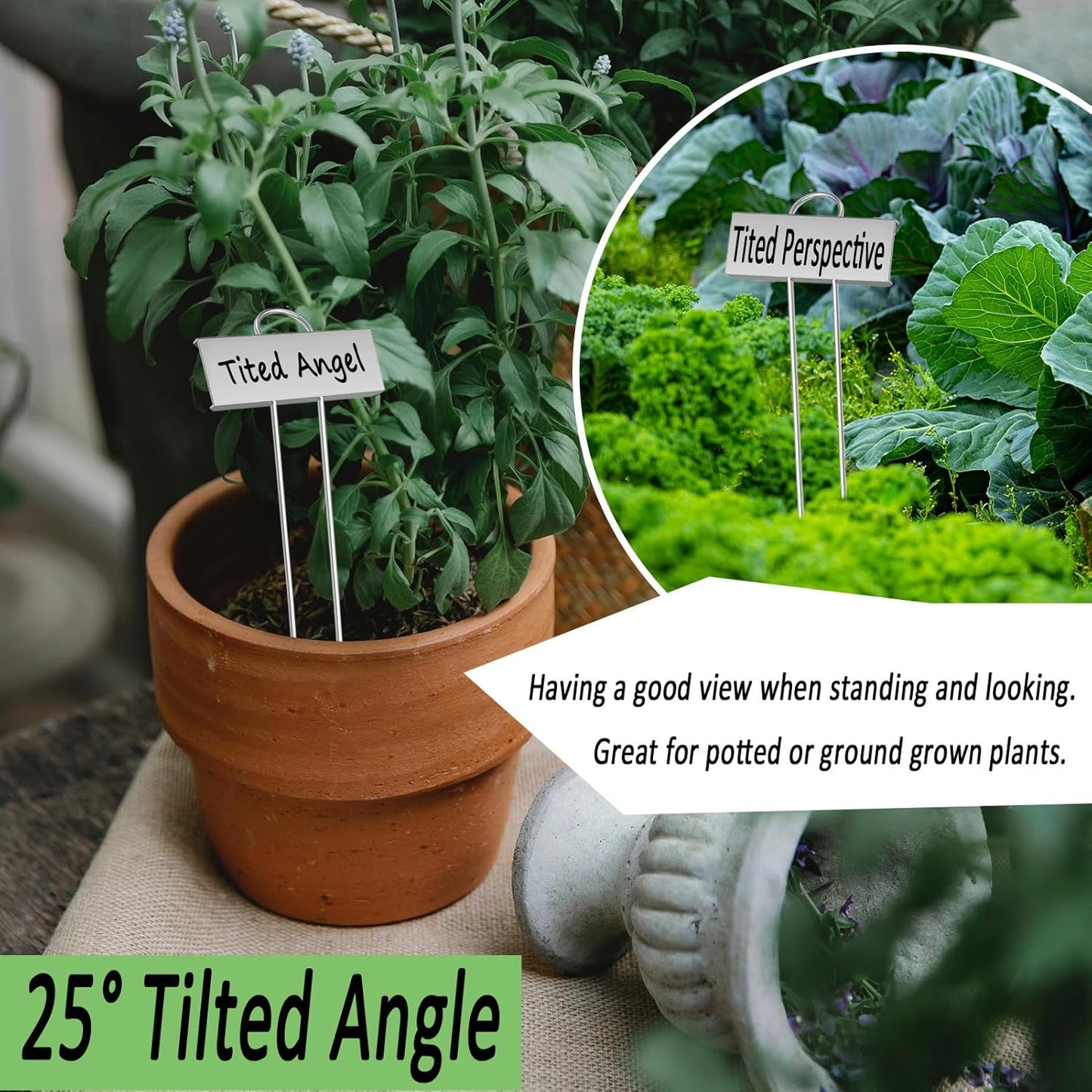 30pcs Plant Labels for Outdoor Garden Waterproof Plant Markers for Outdoor Plants, 11inch Metal Garden Plant Tags and Labels for Herbs Vegetable Seedlings Greenhouse（Silver）