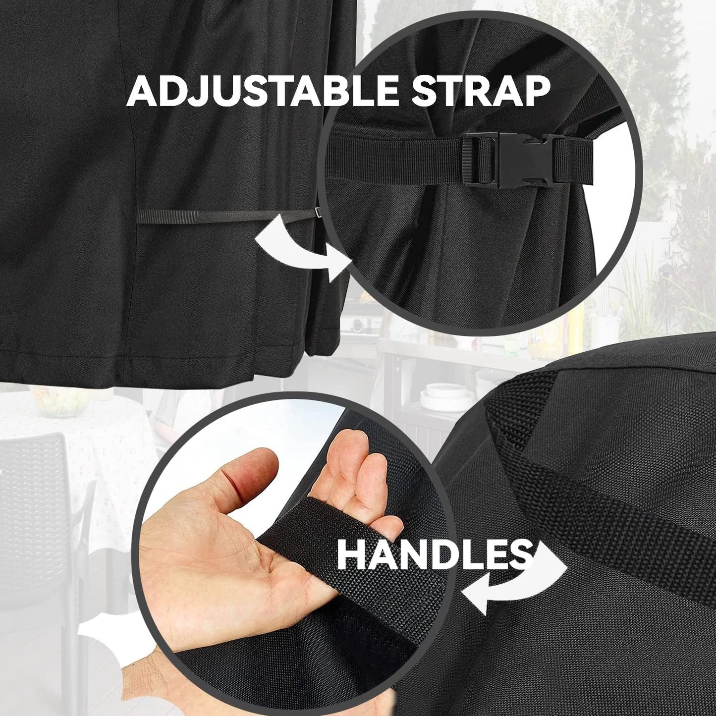 Outdoor Prep Table Cover- Heavy Duty Waterproof Cover for Outdoor Stainless Steel Table,Compatible with 44 inch Outdoor Utility Cart and Storage Cabinet Black