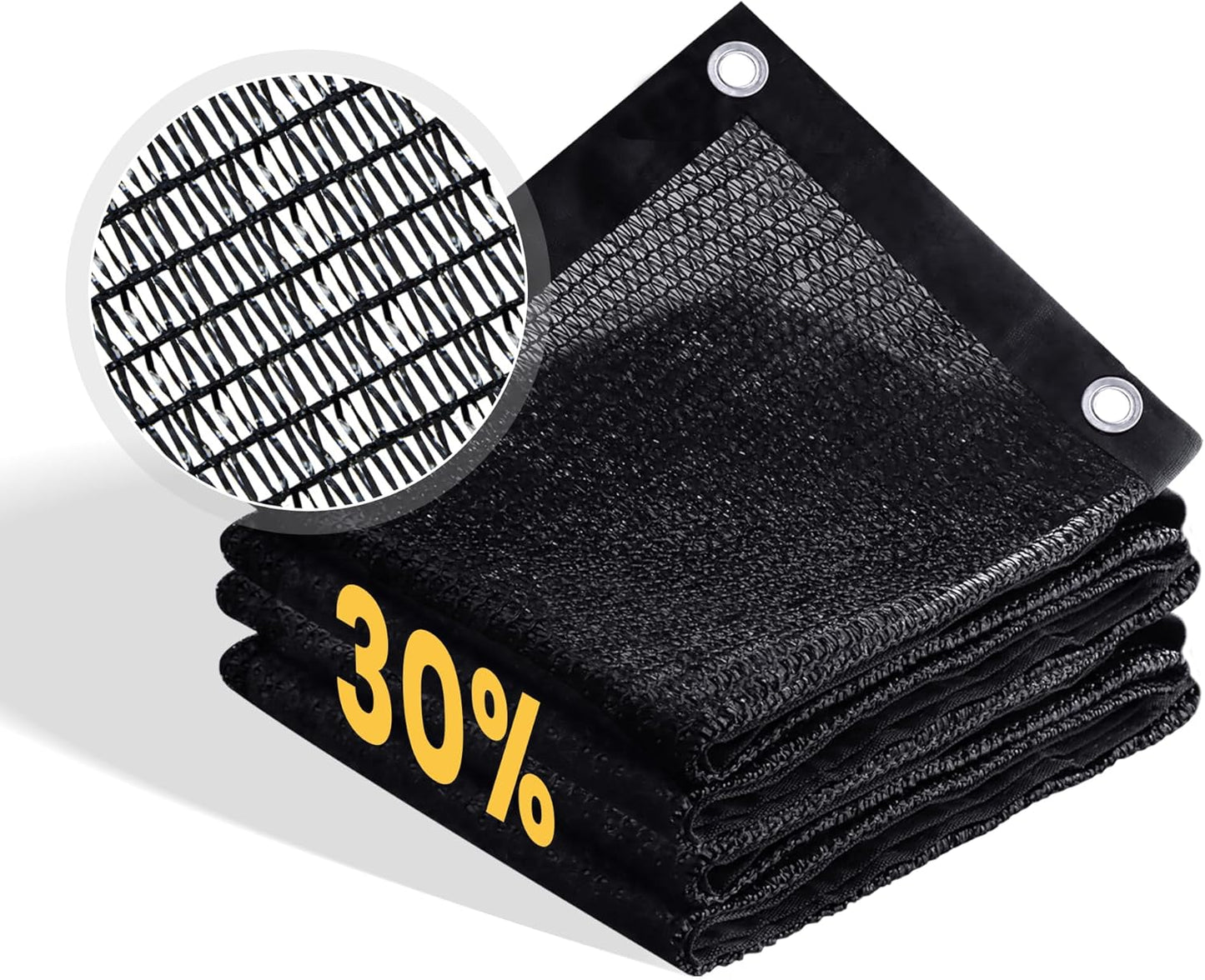 VICLLAX 30% Shade Cloth, 10x10FT Durable Black Mesh Trap with Every 3 FT Grommet, Sun Shade Fabric Netting for for Plants Cover, Greenhouse, Chicken Coop, Barn Kennel, Garden Patio