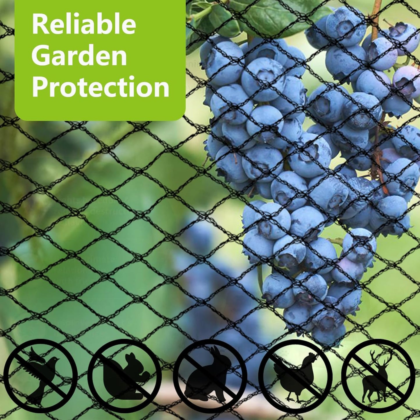 20x40ft Bird Netting for Garden Woven Mesh Garden Netting for Plants, Vegetable, Fruit Trees, Blueberry Bushes, Strawberries Against Birds, Deer, Squirrels and Other Animals