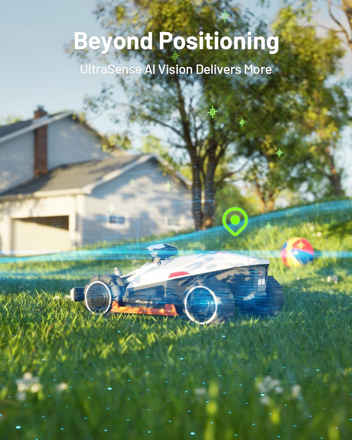 LUBA 2 AWD 3000HX Robot Lawn Mower with 4G, All-Wheel-Drive for 80% Slope, Perimeter Wire Free for 0.75 Acre, UltraSense AI Vision & RTK Auto-Mapping, 2.2"-4.0" Adjustable Cutting Height