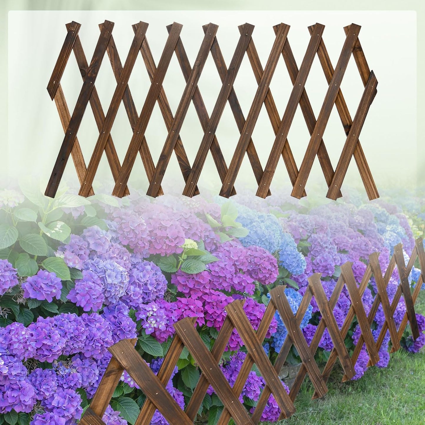 4-Pack Expandable Willow Trellis, 12" x 75" Wooden Lattice Panels Wall Fence for Outdoor Yard Climbing Plants Vine Balcony Patio Decor, Expandable Plant Support Trellis