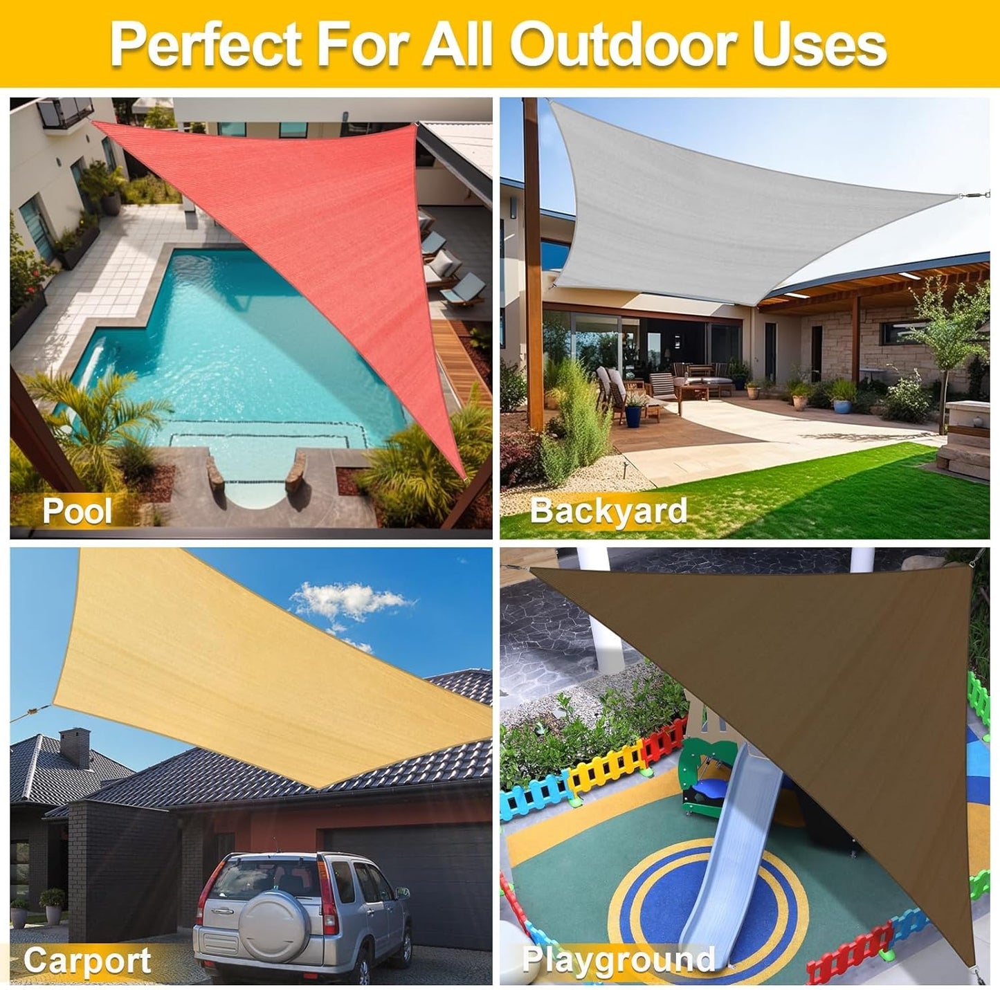 KANAGAWA Sun Shade Sail Curved 10'X13' Beige Rectangle Outdoor Shade Cover UV Blovk Canopy for Patio Garden Backyard Heavy Duty Permeable 185GSM (We Make Custom Size)