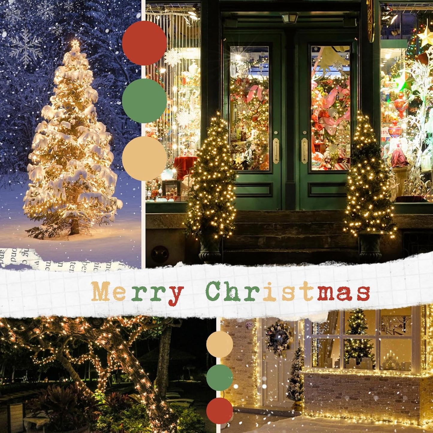 Solar String Lights Outdoor Waterproof 2PK 200LED 66FT Twinkle Lights Auto On/Off Solar Powered LED Fairy Light Green Wire with 8 Modes for Christmas Tree Party Wedding Garden Decoration (Warm White)