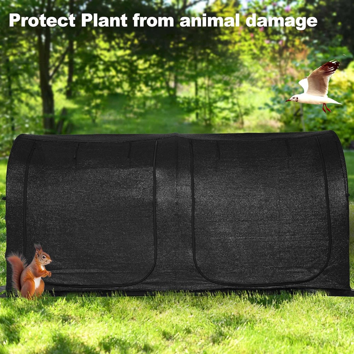 Large Tunnel 8.2'x4' Sunshade Cloth Gardening Net,Easy Set up 4FT Tall Crops Shade Cover, UV Resistant Plant 80% Sunblock Net for Vegetables,Fruits and Mini Flower Pot with Stakes and Carry