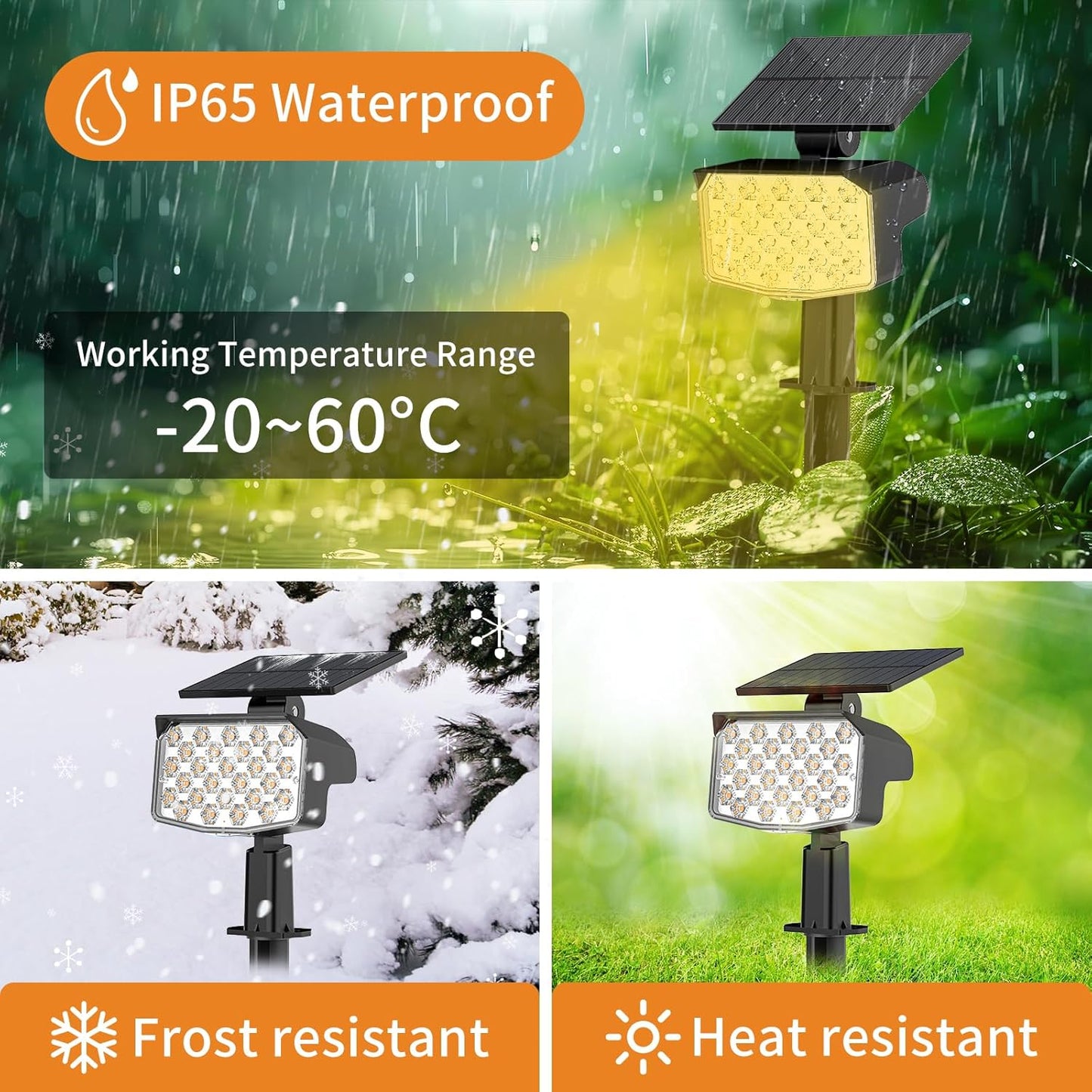 WELALO Solar Spot Lights Outdoor, [10 Pack/3 Modes] Solar Landscape Spotlights, Adjustable Solar Powered Security Lights, IP65 Waterproof Wall Lights for Walkway, Yard, Garden, Driveway (Warm White)