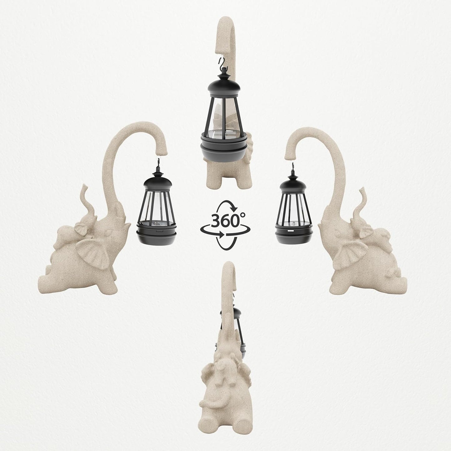 Solar Garden Statue 10 Inch Elephant Decor for Outside Yard Decoration Outdoor Unique Housewarming Gardening Birthday Gifts for Women Grandma