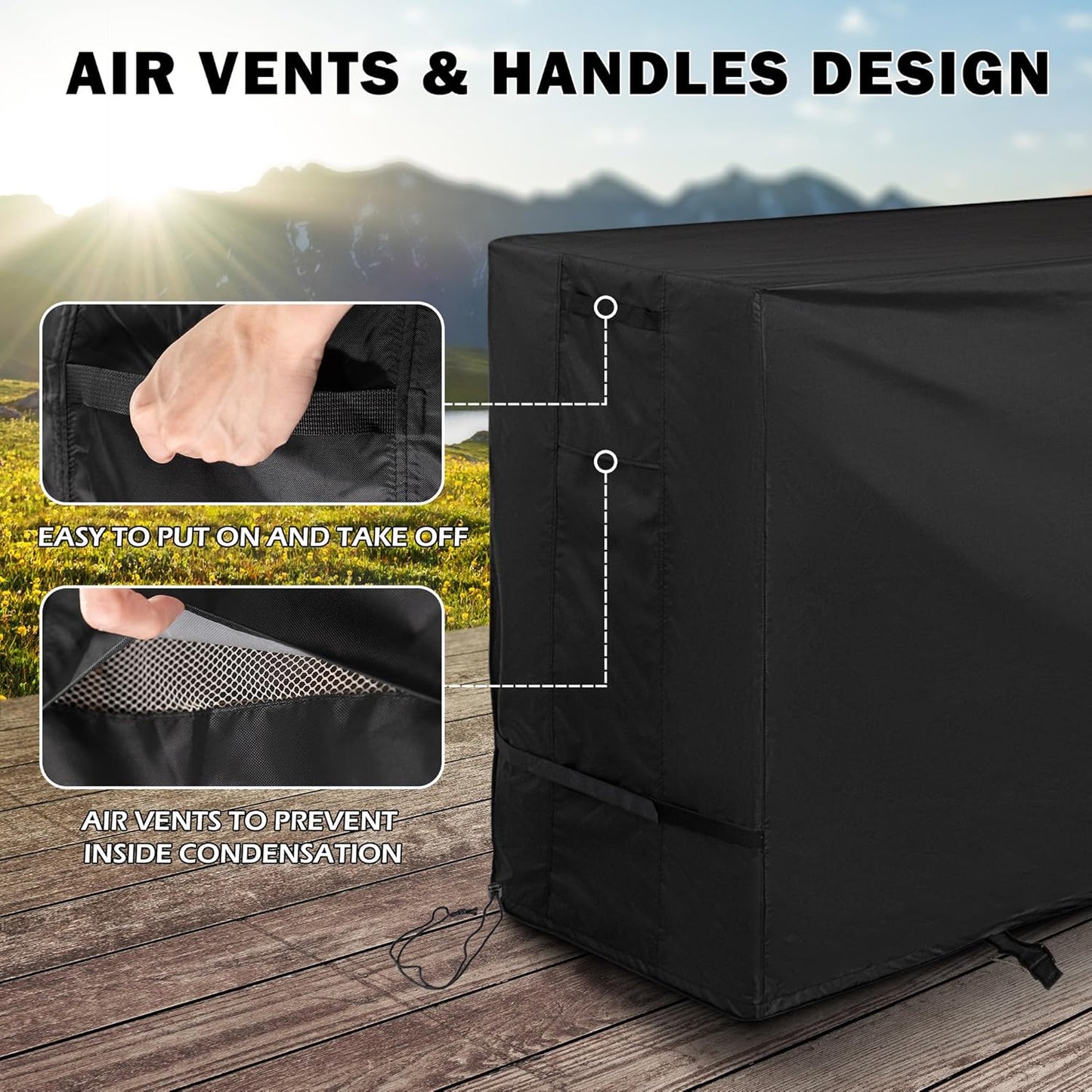 Outdoor Grill Table Cover for Royal Gourmet Dining Cart, Grill Cart Cover for Grills House Movable Kitchen Island and for Feasto Pizza Oven Table