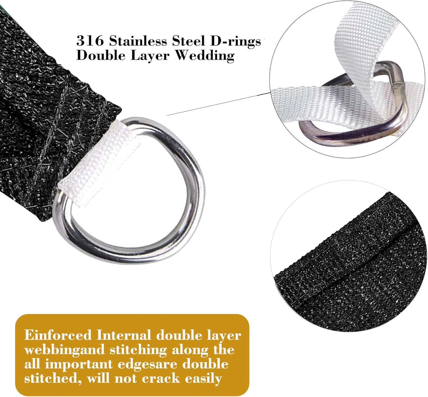 11' x 14' Black Rectangle Sun Shade Sail SSP1212 Canopy Durable Fabric UV Block Awning We Make Custom Orders