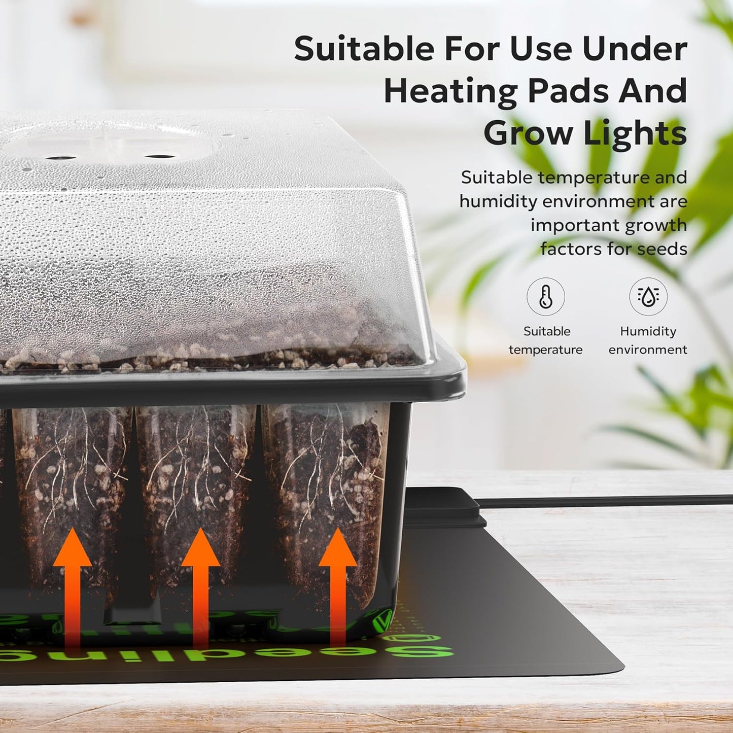 MIXC 10 Packs Seed Starter Tray Seed Starter Kit with Humidity Dome (120 Cells Total Tray) Seed Starting Trays Plant Starter Kit and Base Mini Greenhouse Germination Kit for Seeds Growing Starting