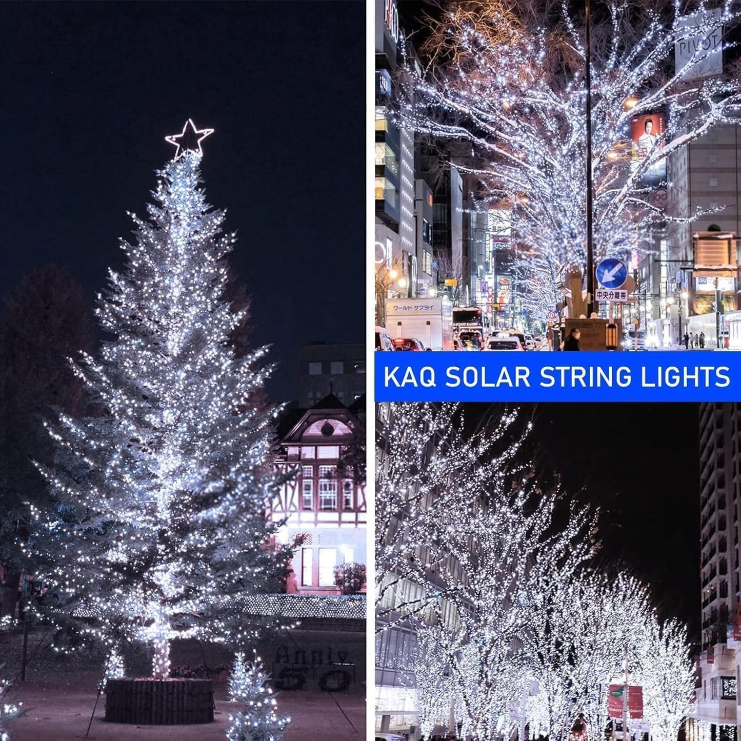 Solar String Lights Outdoor Waterproof 4PK 400LED 132FT Twinkle Lights Auto On/Off Solar Powered LED Fairy Light Green Wire with 8 Modes for Christmas Tree Party Wedding Garden Decoration (Cool White)