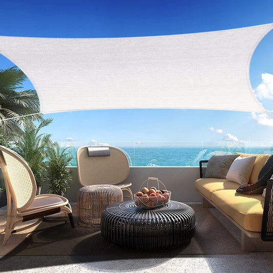 11' x 21' White Rectangle Sun Shade Sail SSP1212 Canopy Durable Fabric UV Block Awning,We Make Custom Orders