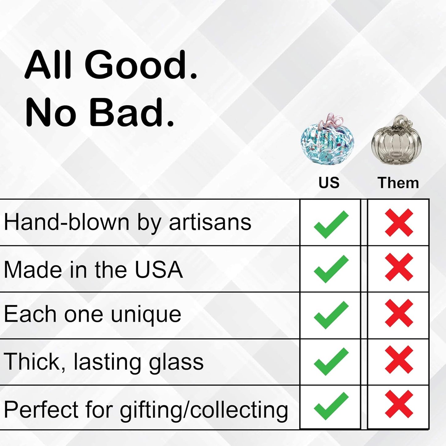 Luke Adams Glass Handmade Glass Pumpkins Handmade Table Top Home Decor (Squat, Purple Potion)