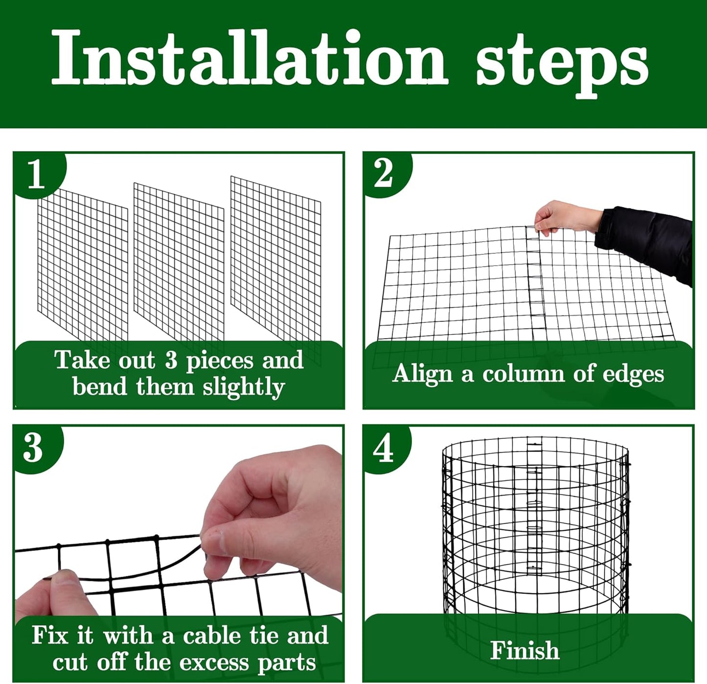 Adnee 10 Packs Wire Plant Protector from Animals - 12" H X 12" D Metal Mesh Plant Cage Covers - Sturdy Garden Bunny Barricades Chicken Wire Cloche for Plants Shrubs Vegetables Flowers