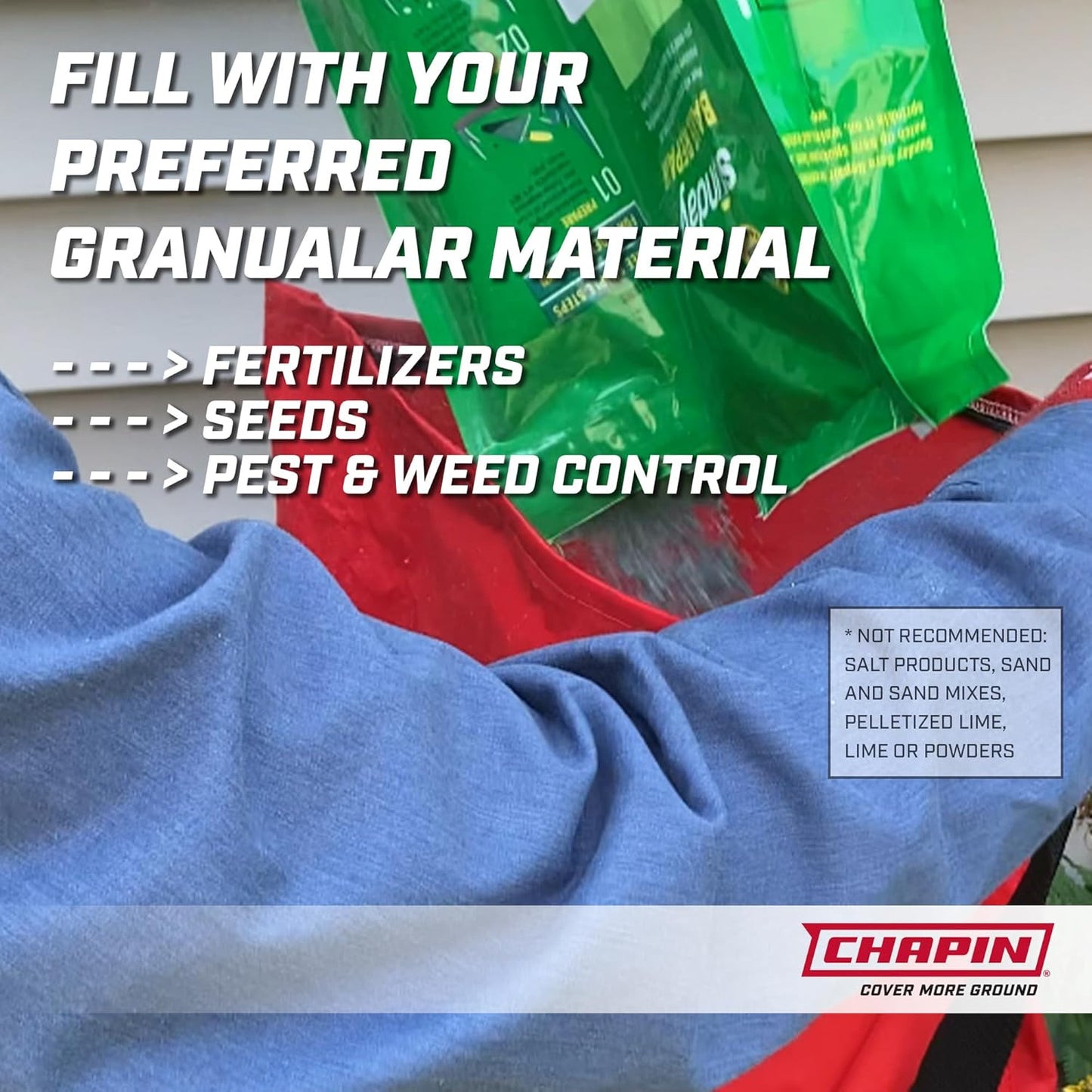 Chapin 84700A 25-Pound Professional Handheld Bag Seed spreader with Waterproof Bag, Enclosed Gears, Rear Baffle, Adjustable Shoulder Strap and Multiple Spread Options, Red