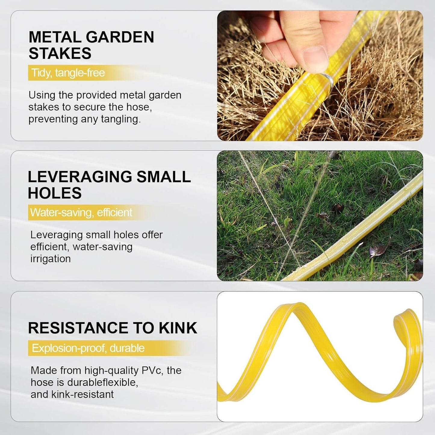 4-Pack Sprinkler Hose with Holes 25 ft – Flexible Sprinkler Soaker Hose for Lawn & Garden, 100 ft Drip Irrigation System, Ideal for Yard Watering & Plant Care (25 ft x 4)