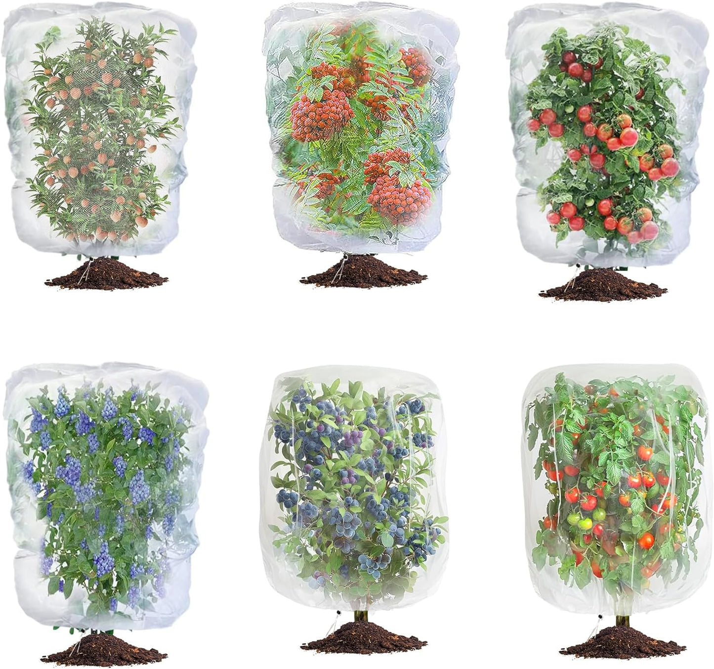 Garden Mesh Netting with Drawstring,Plants Cover Protection from Anti Birds,Bugs,Cicadas,and Insects-Pest Barrier Bag for Blueberry Bushes,Citrus,Tomatoes,Vegetables,Fruit Tree and Orange