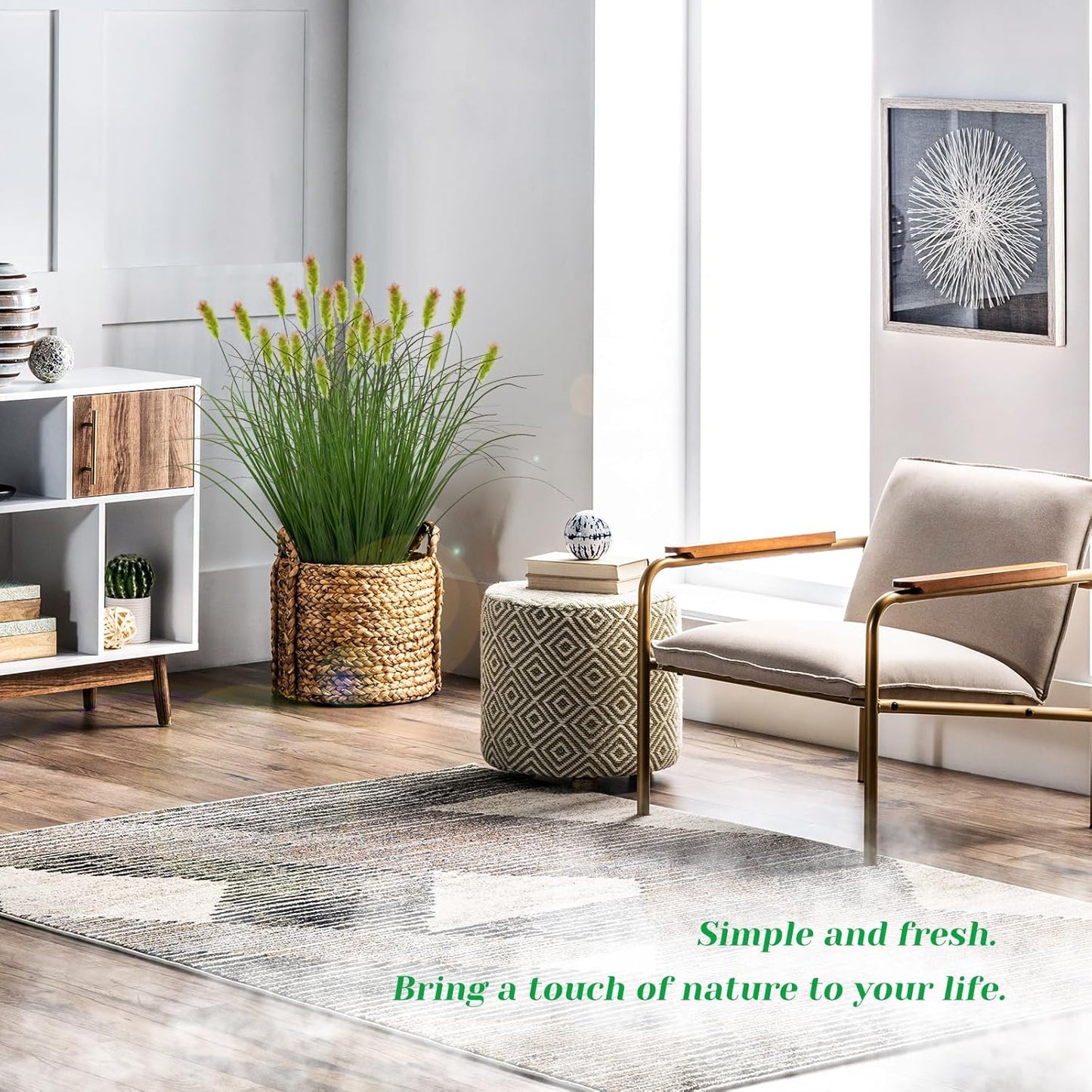 Artificial Grass Plants Outdoor 12 Bunches Fake Onion Grasses with Plush Fake Shrubs Plant Flowers Faux Greenery Wheat Sea Grass for Outside Garden Indoor House Home Office Room Décor (Green & Red）