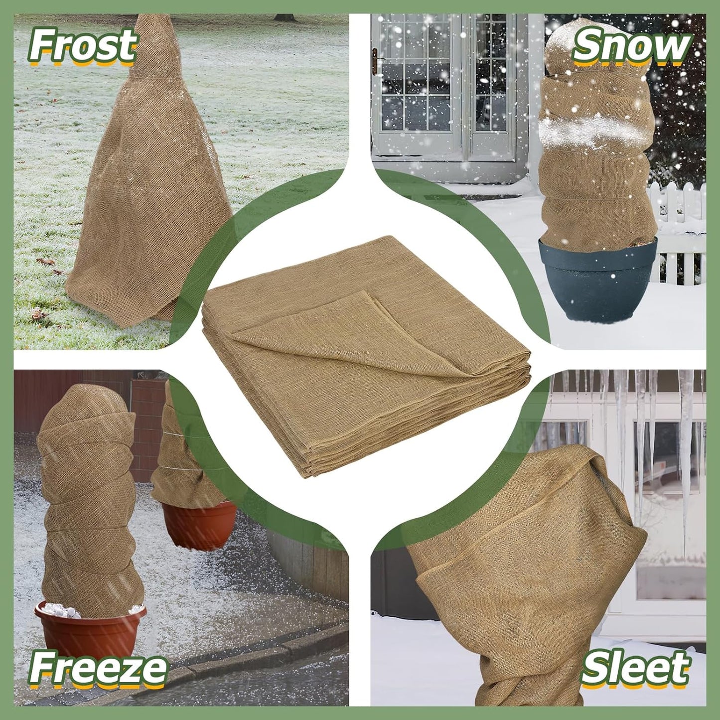 ANPHSIN 75ftx40in Natrual Burlap Plant Covers Freeze Protection - Winter Frost Plant Blankets, Frost Cloth Tree Wrap for Outdoor Bushes Trees Potted Plants Cold Weather